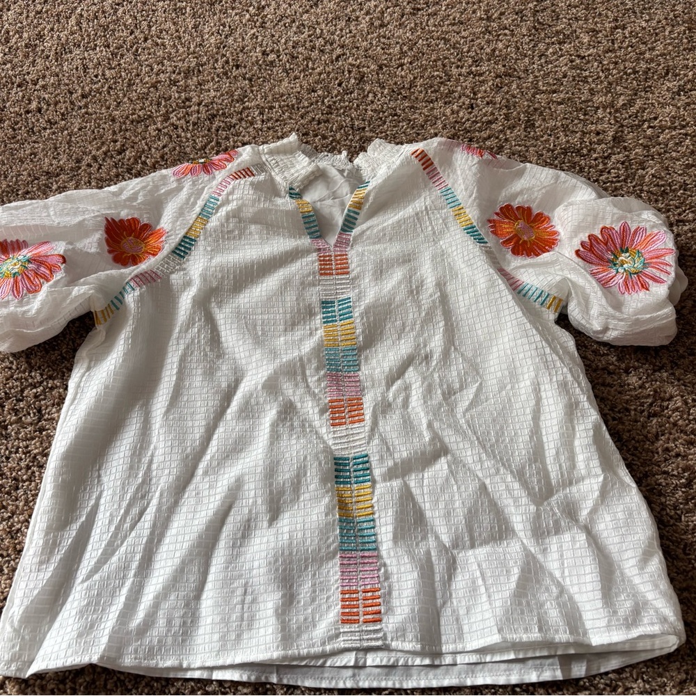 New never worn boutique shirts with embroidery.  Size X@